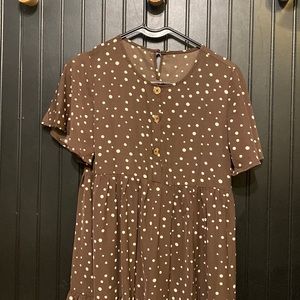 4for25 $ Brown Polka dot polyester dress